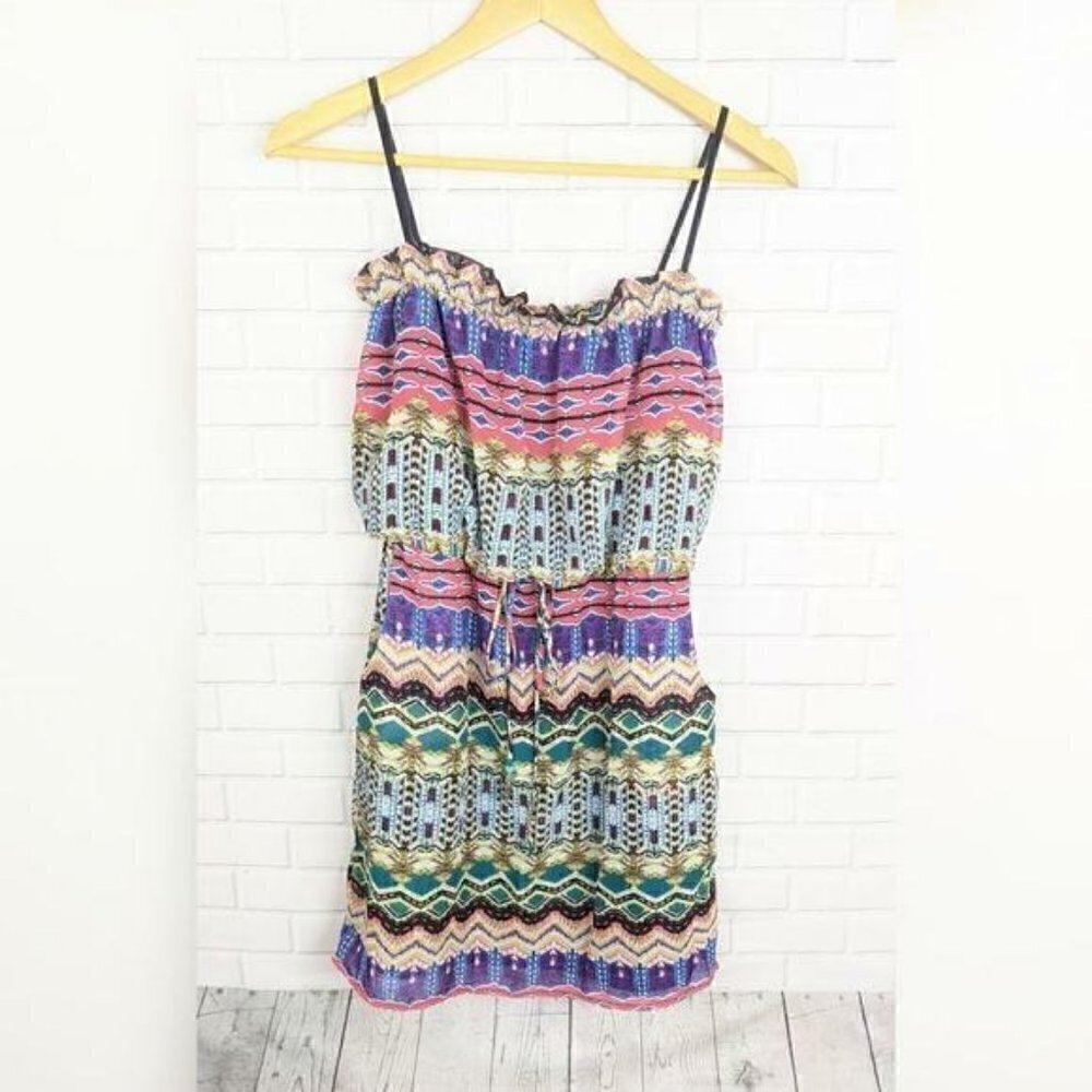 City Triangles Strapless Patterned lined Dress Womens Small‎